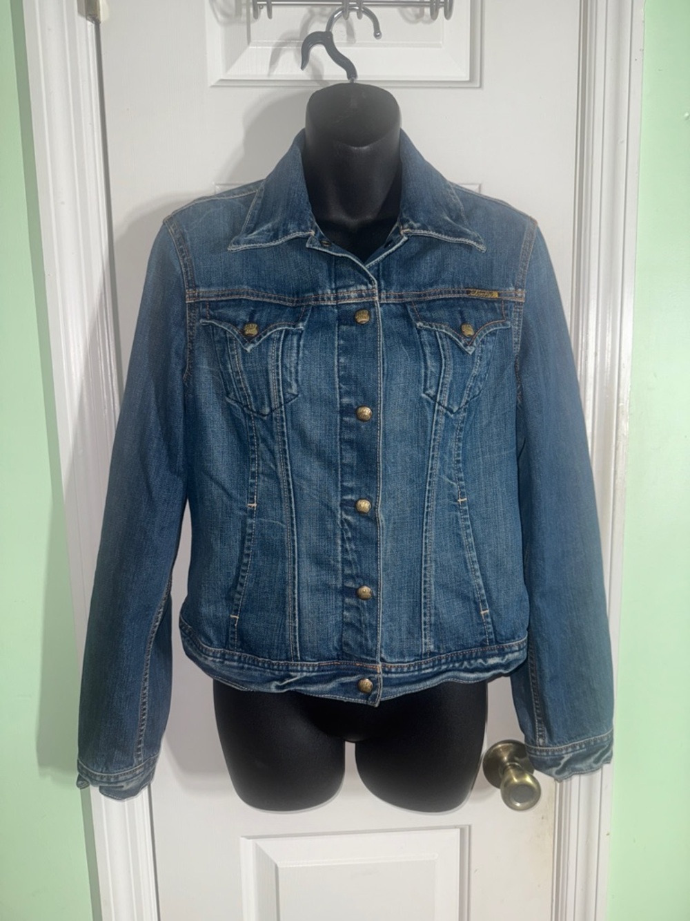 Lucky Brand Co Blue Denim Vintage Y2K Tailored Fit Western Cut Jacket Size Med